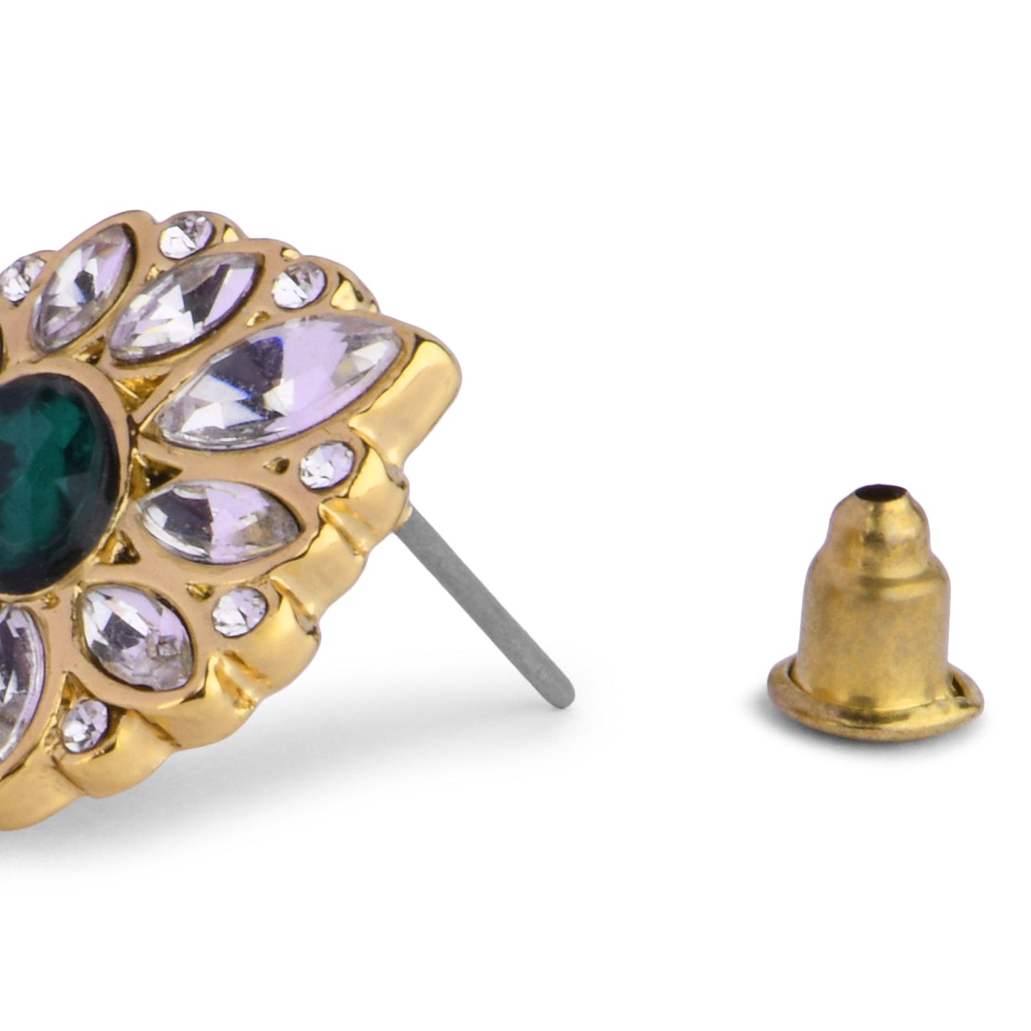 Emerald Green Floral Stud Earring