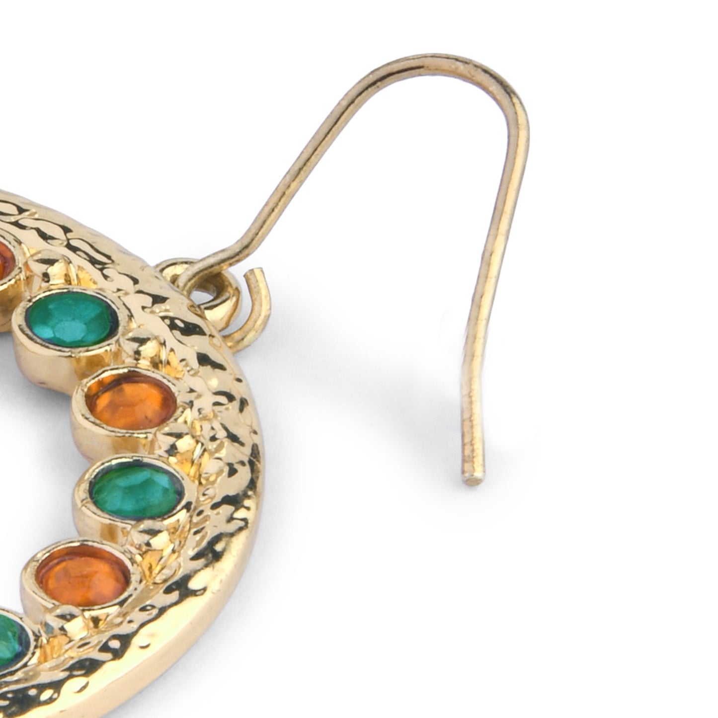 Multi Color Gem Hoop Earring