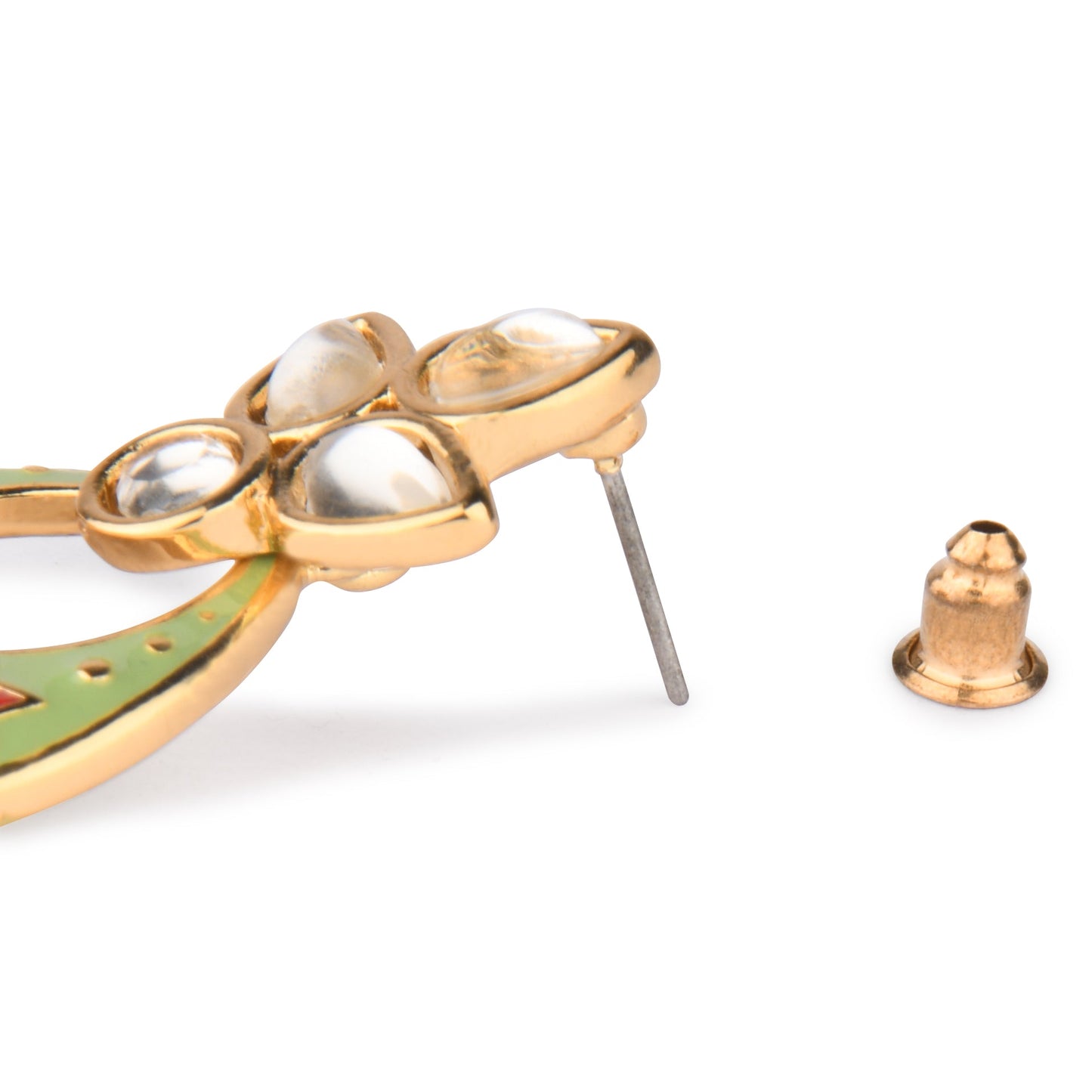 Green Meenakari Chandbali Earring