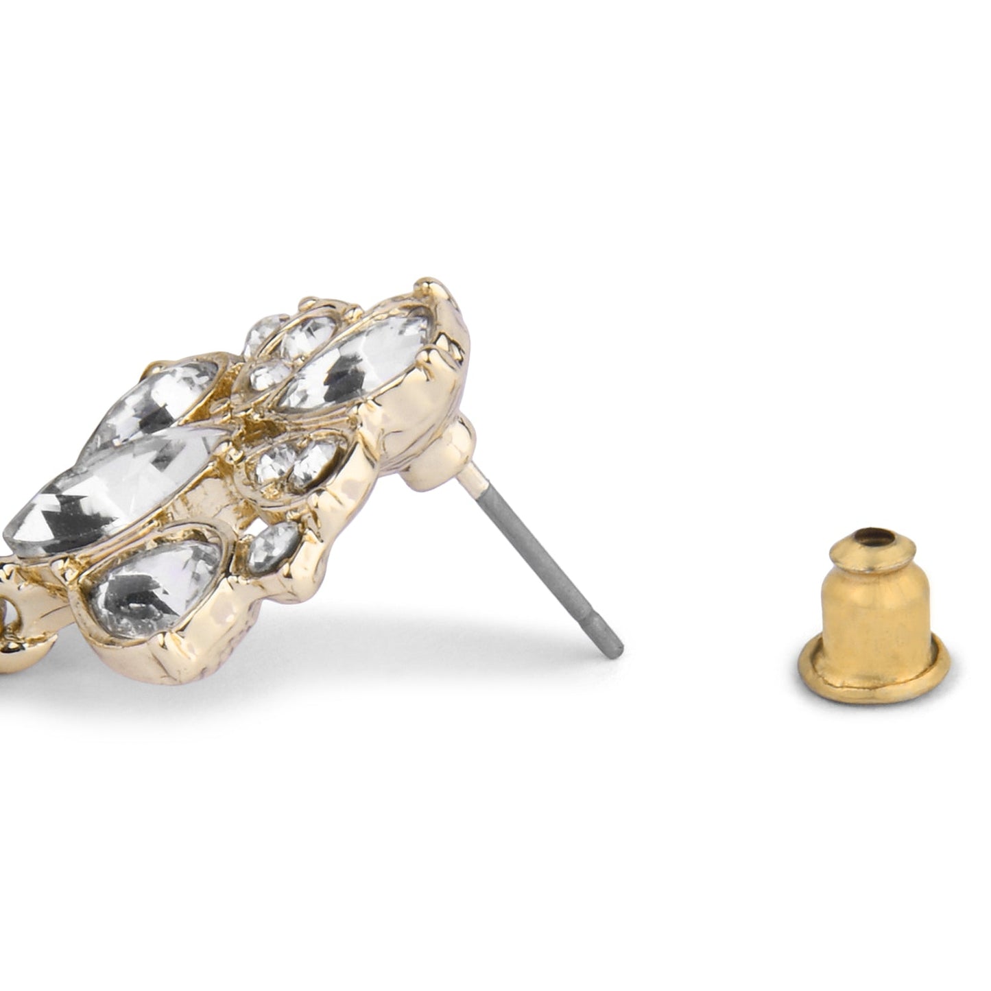 Silver Crystal Deco Short Drop Earring