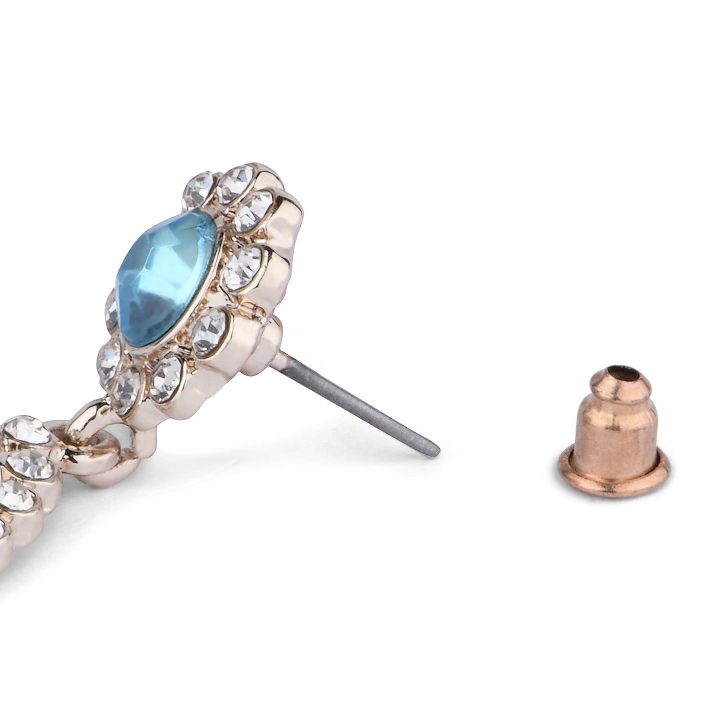 Blue Azure Stone Studded Teardrop Earring