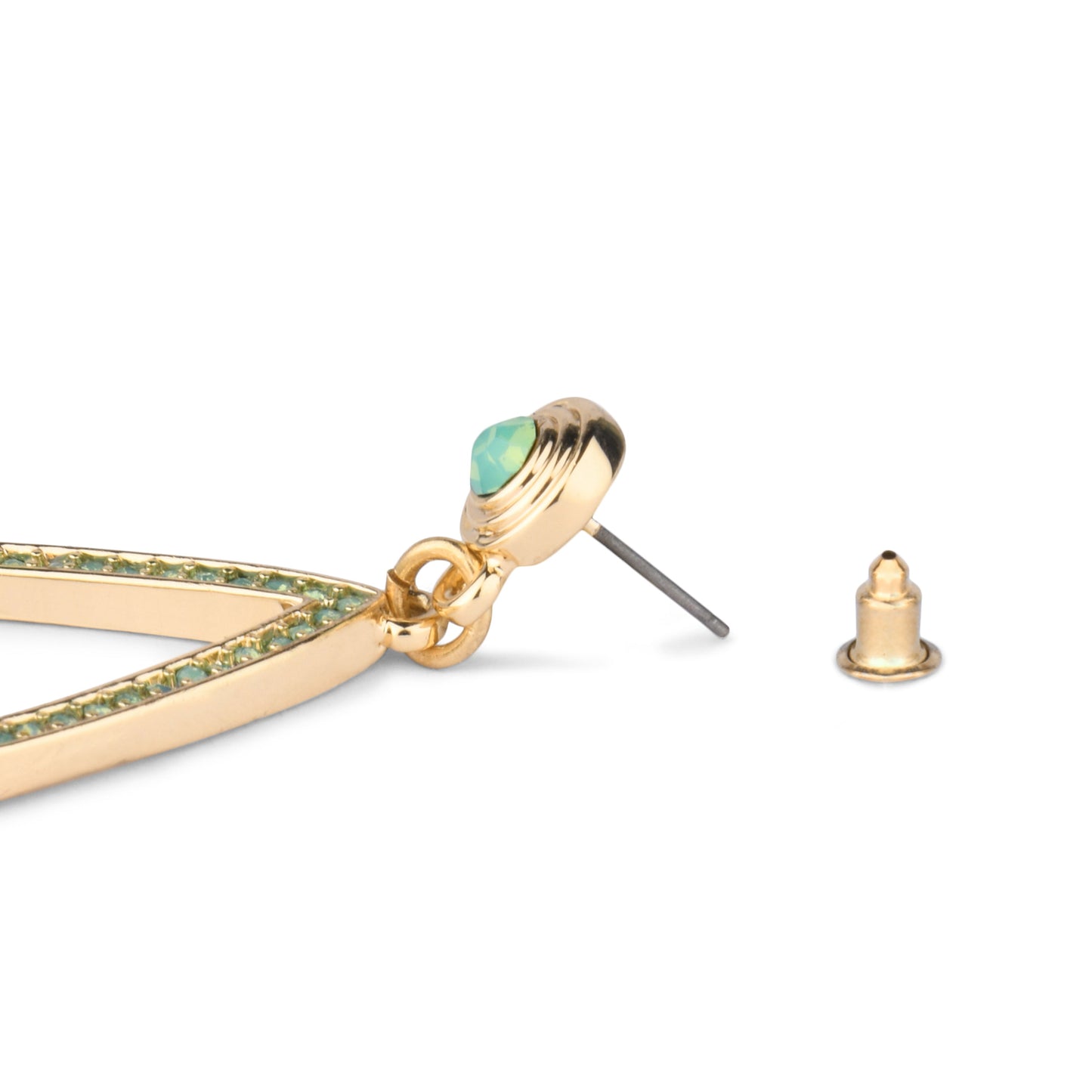 Mint Green Studded Teardrop Hoop Earring