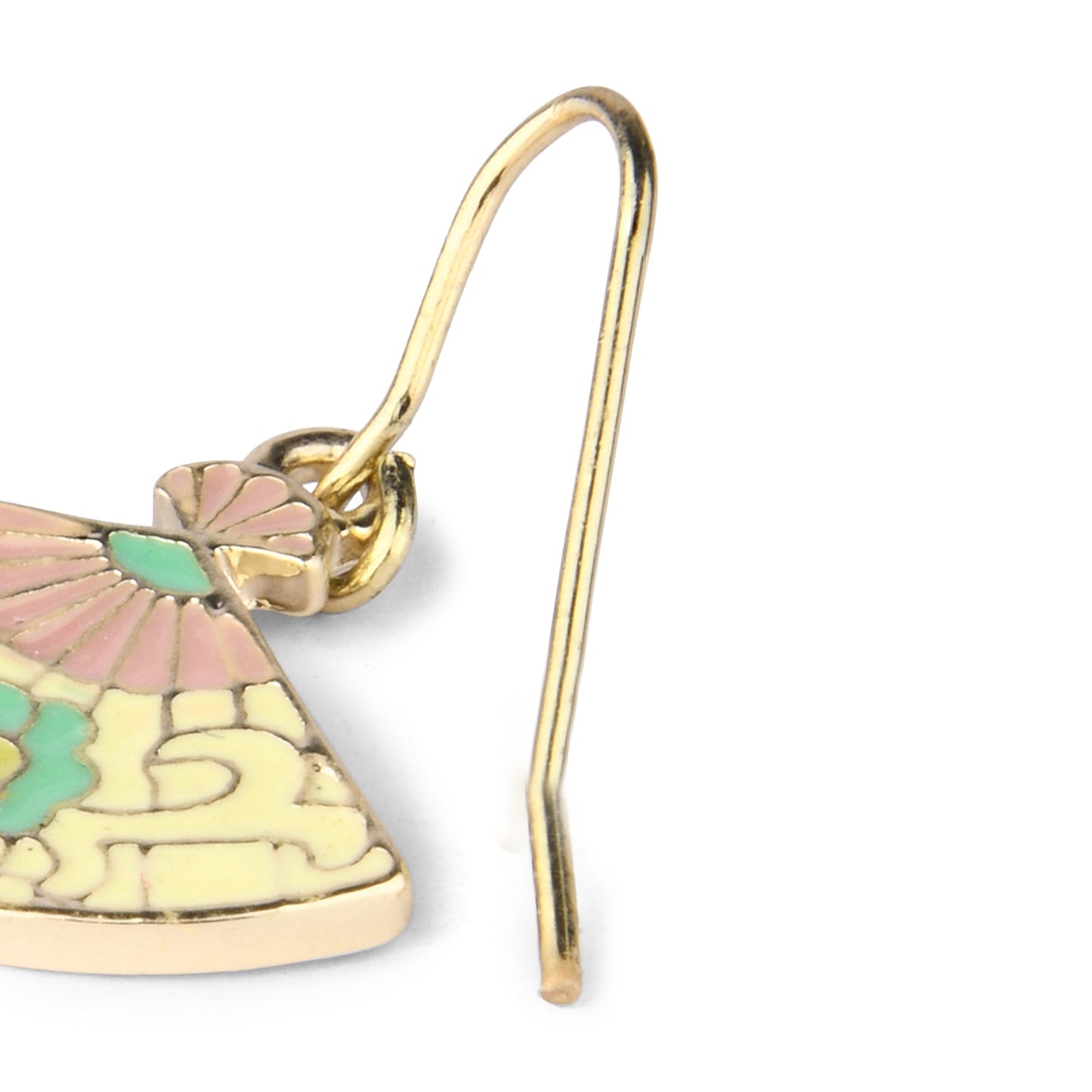 Multi Enamel Fan Hook Earring