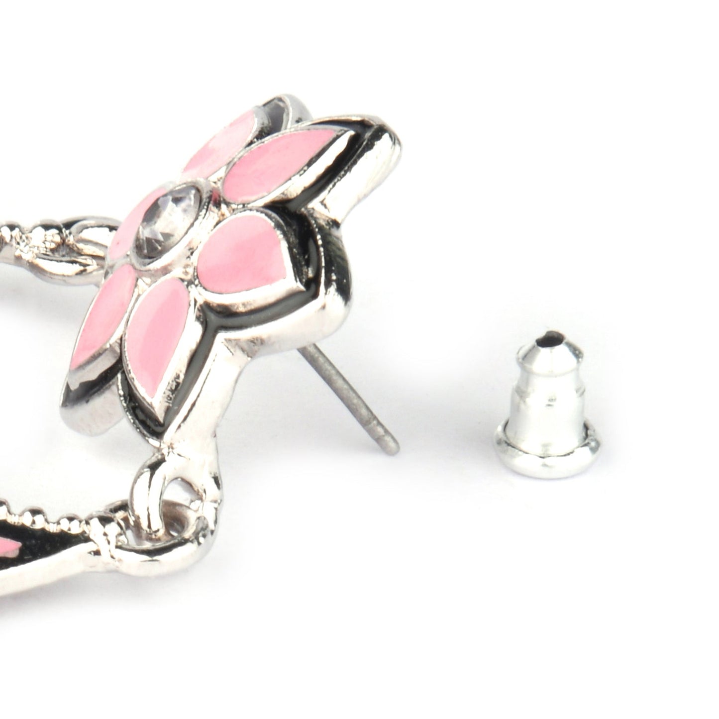 Blush Pink Floral Chandbali Earring