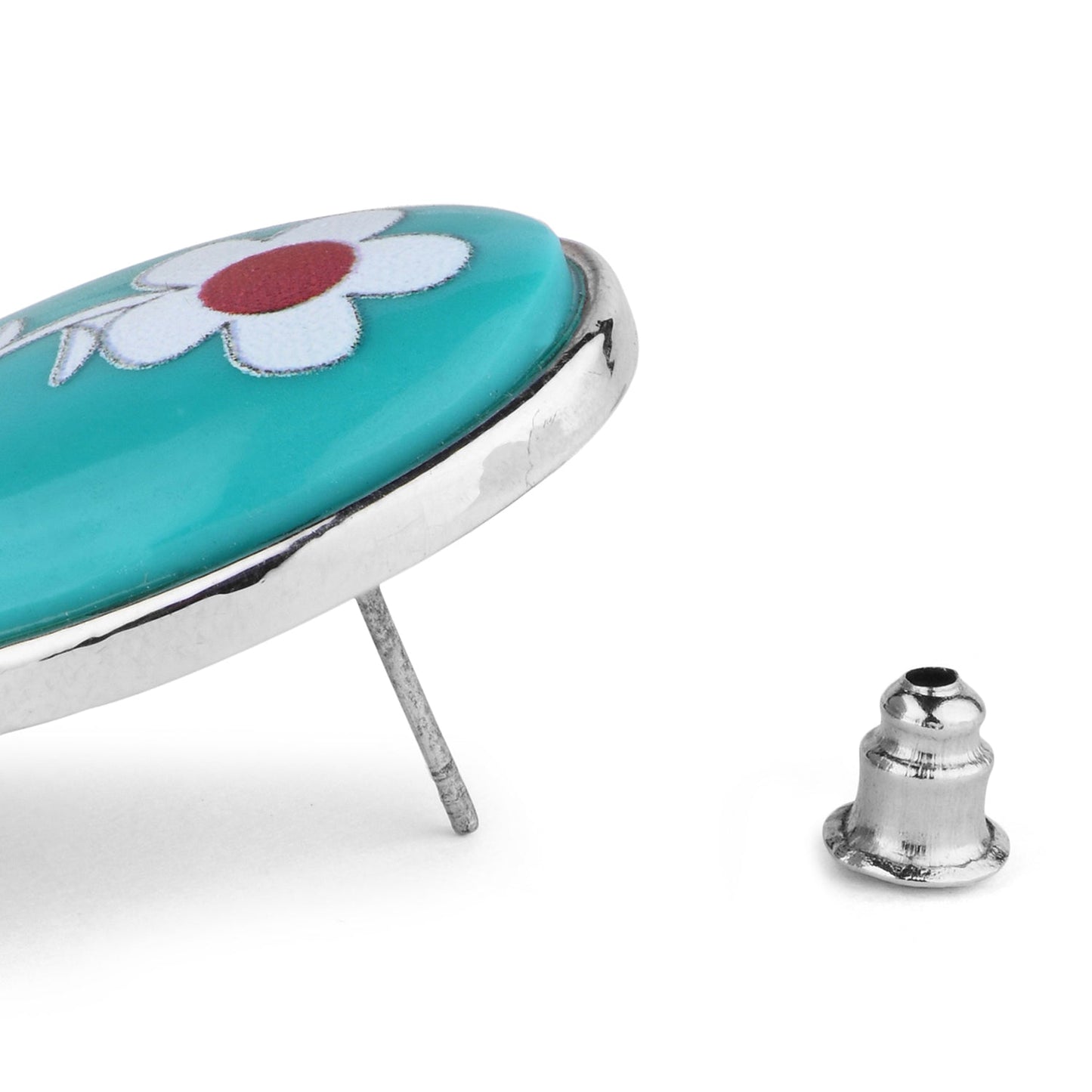 Turquoise Flower Tops Earring