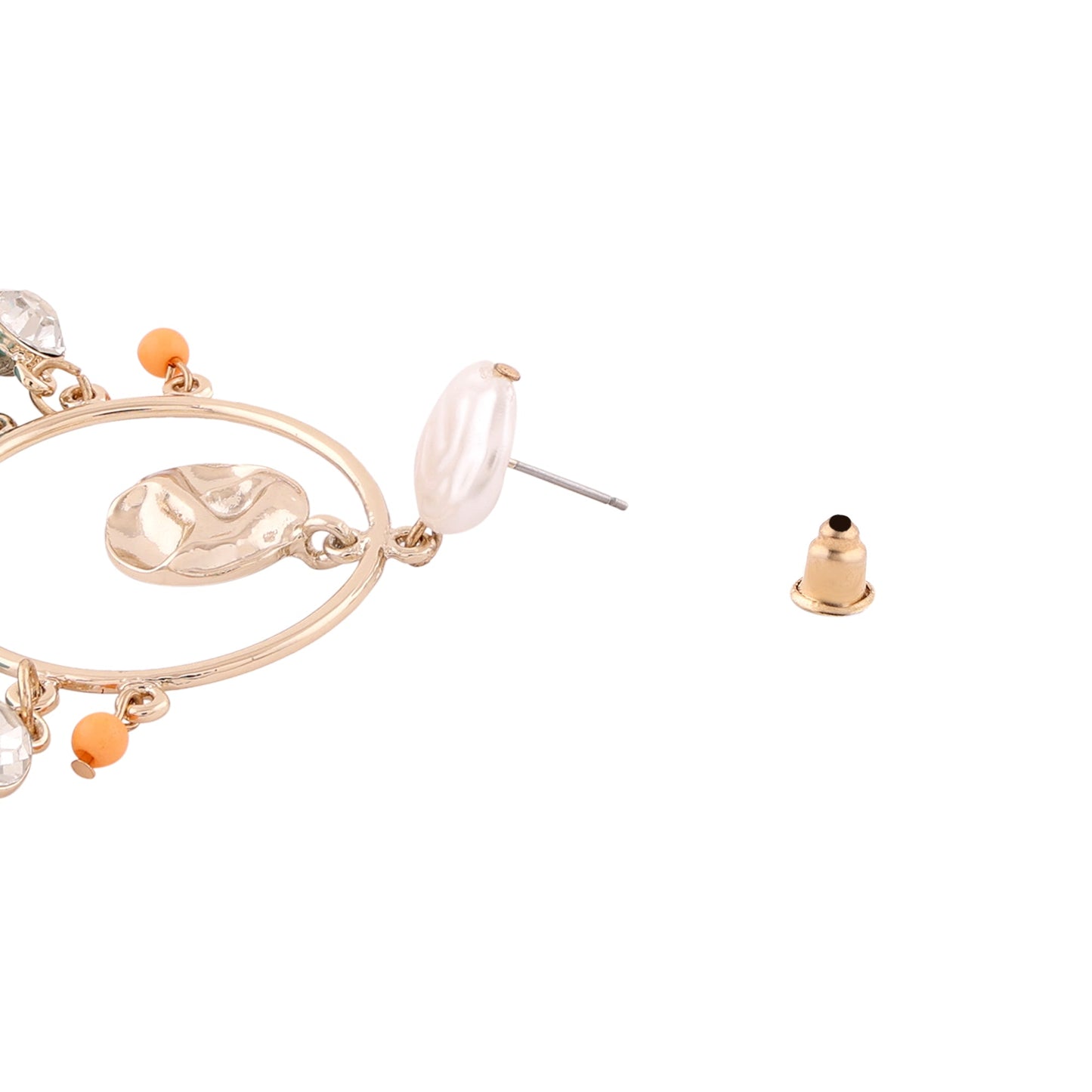 Multi Pearl & Charm Hoop Earring