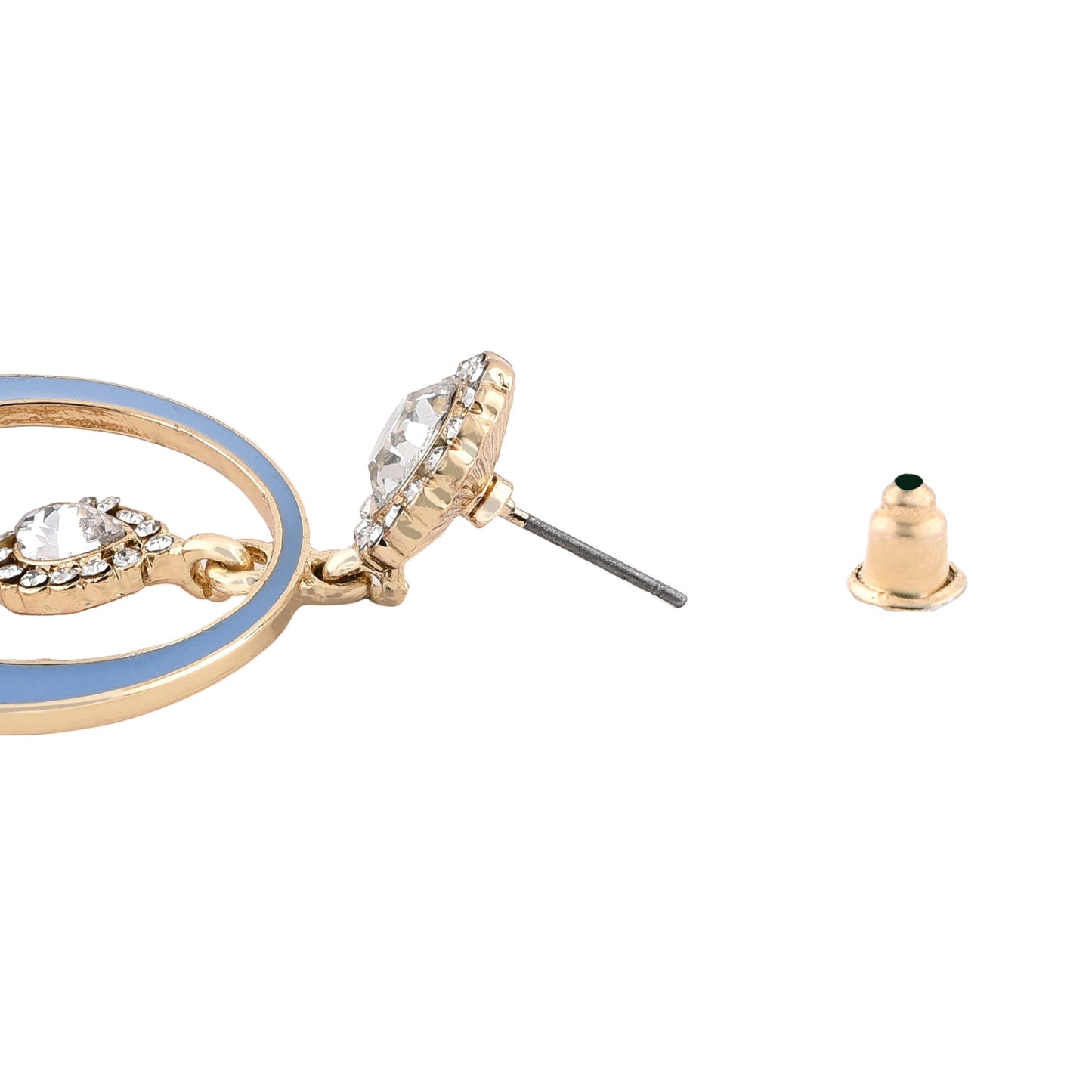 Blue Lavender Enamel Chandbali Earring