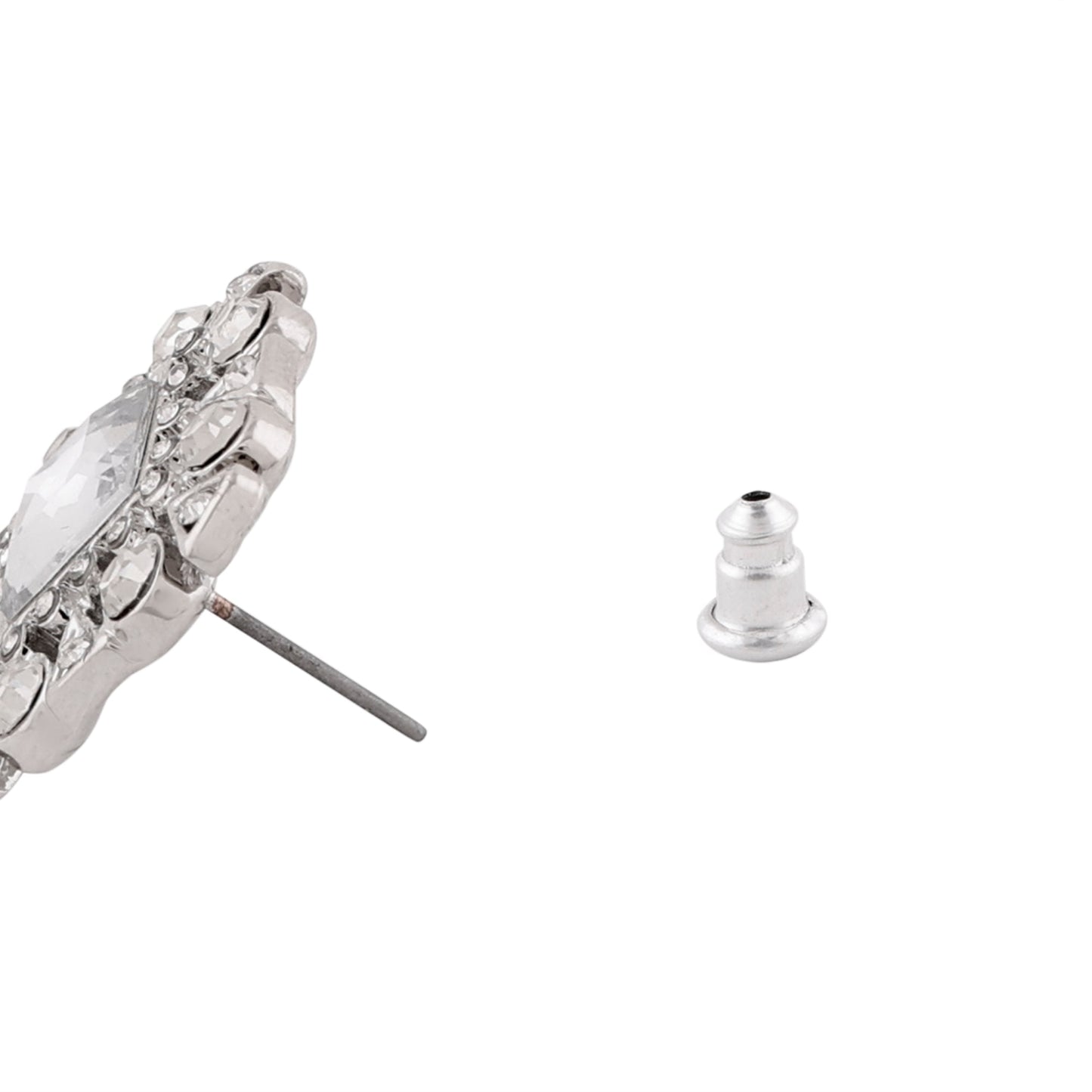 Silver Deco Crystal Tops Earring
