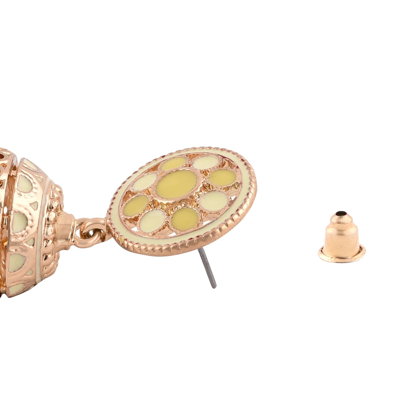 Pretty Enamel Yellow Jhumka