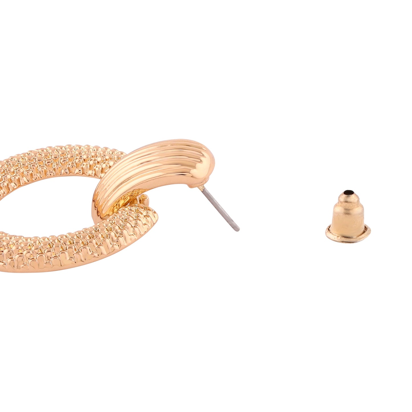 Textured Gold Doorknockers Earrings