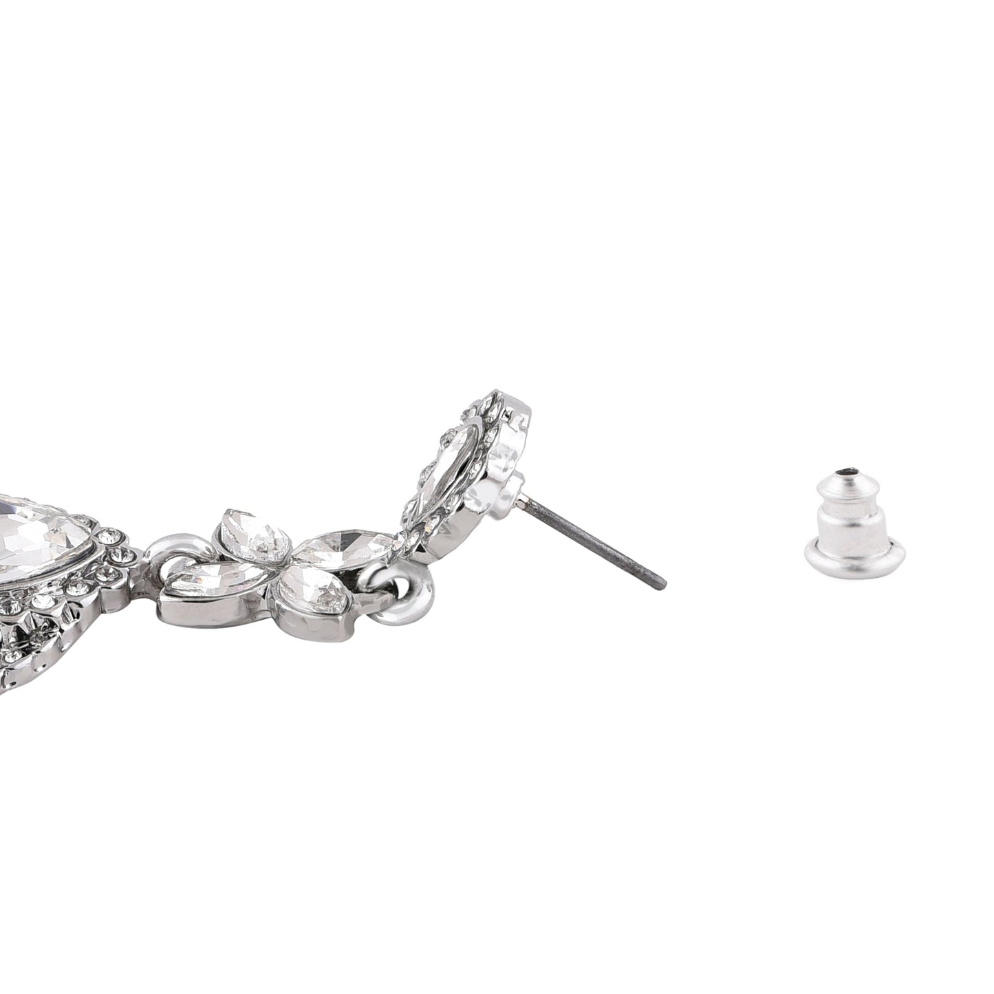 Silver Deco Crystal Earrings