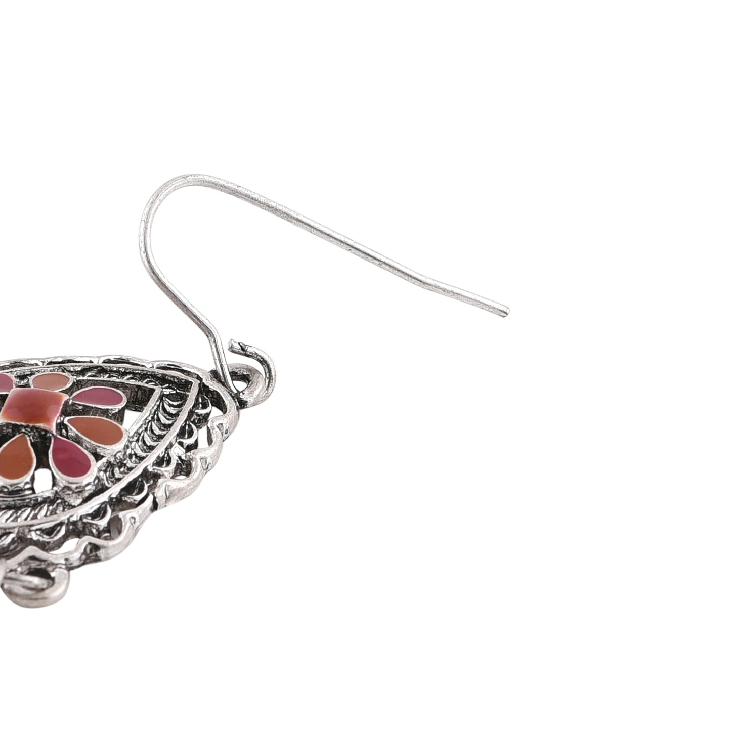 Oxidised Red Teardrop Earrings