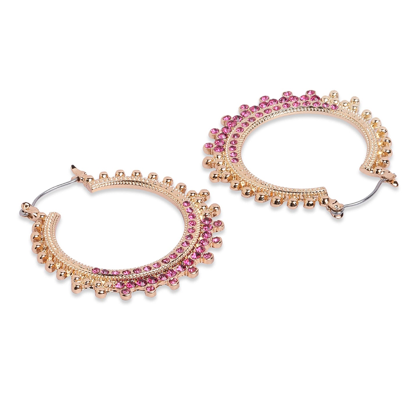 Pink & Gold Hoop Earrings