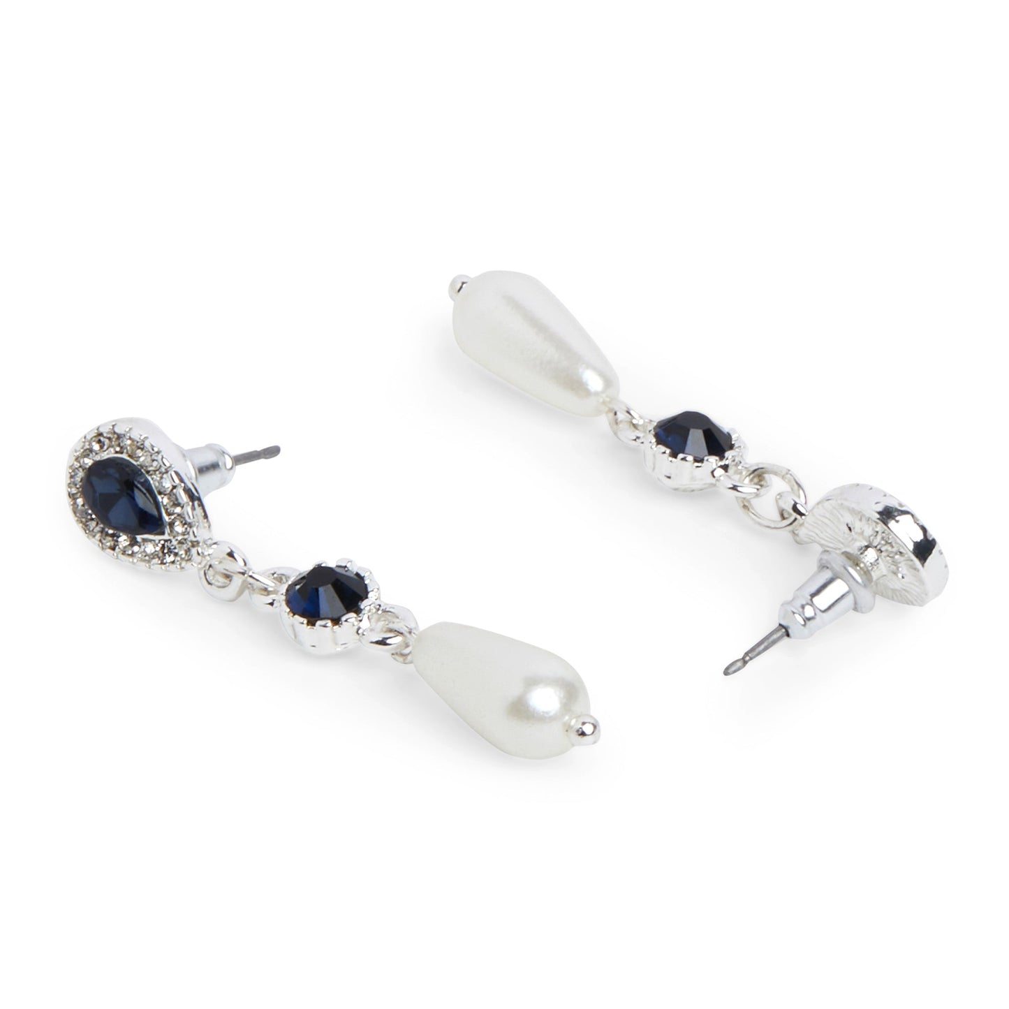 Pearl Short Drop Silver Earring