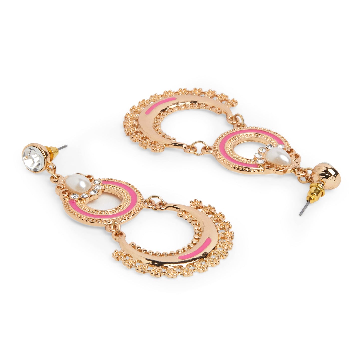 Gold Pearl Long Drop Chandbalis Earring