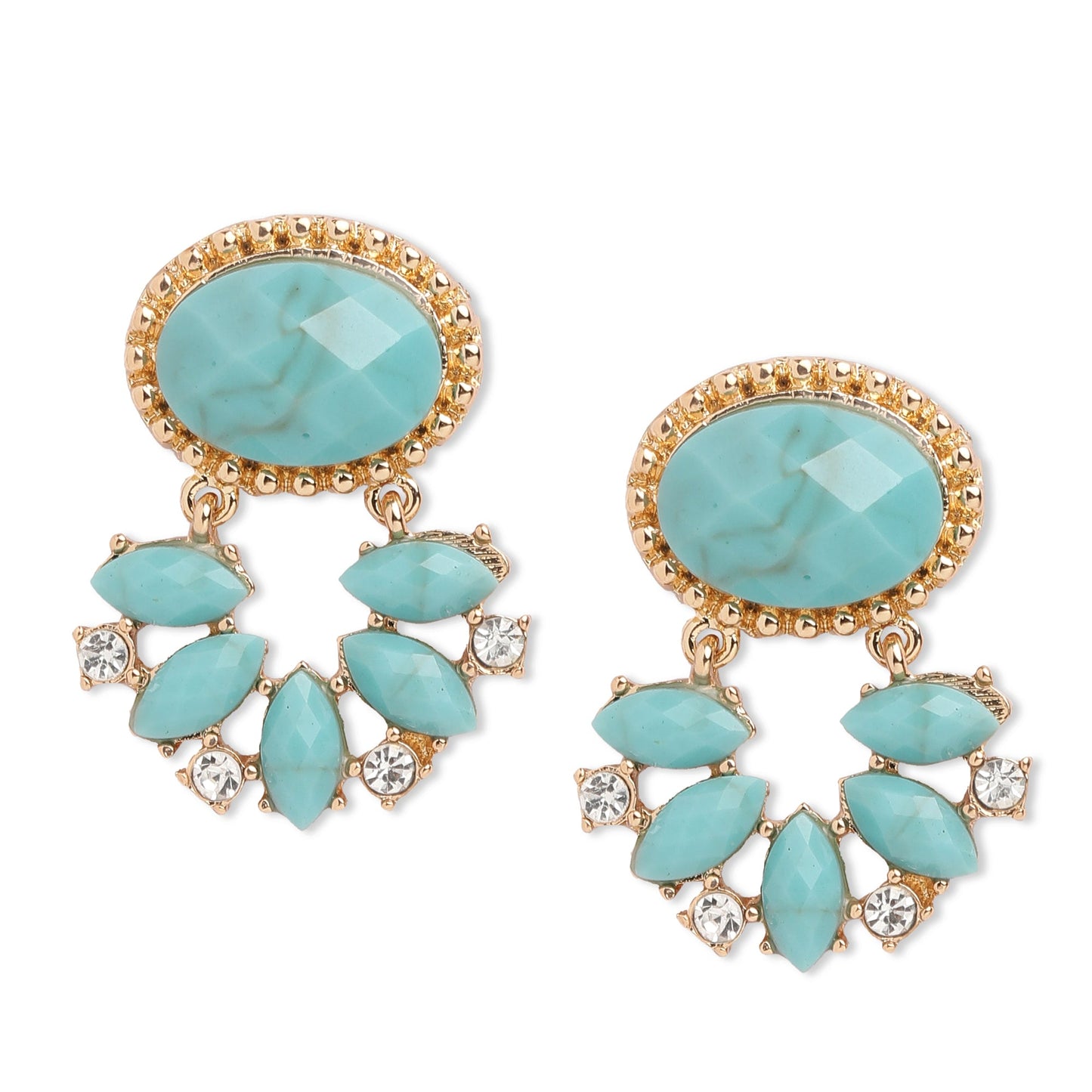 Blue Turquoise Short Drop Resin Earring