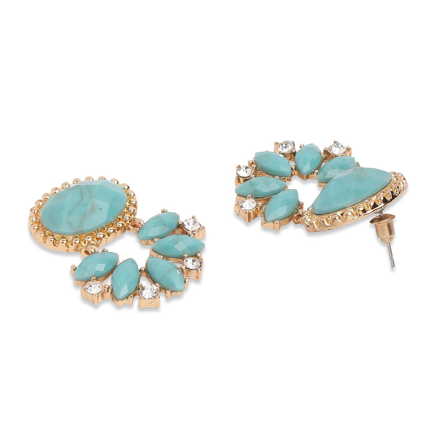 Blue Turquoise Short Drop Resin Earring