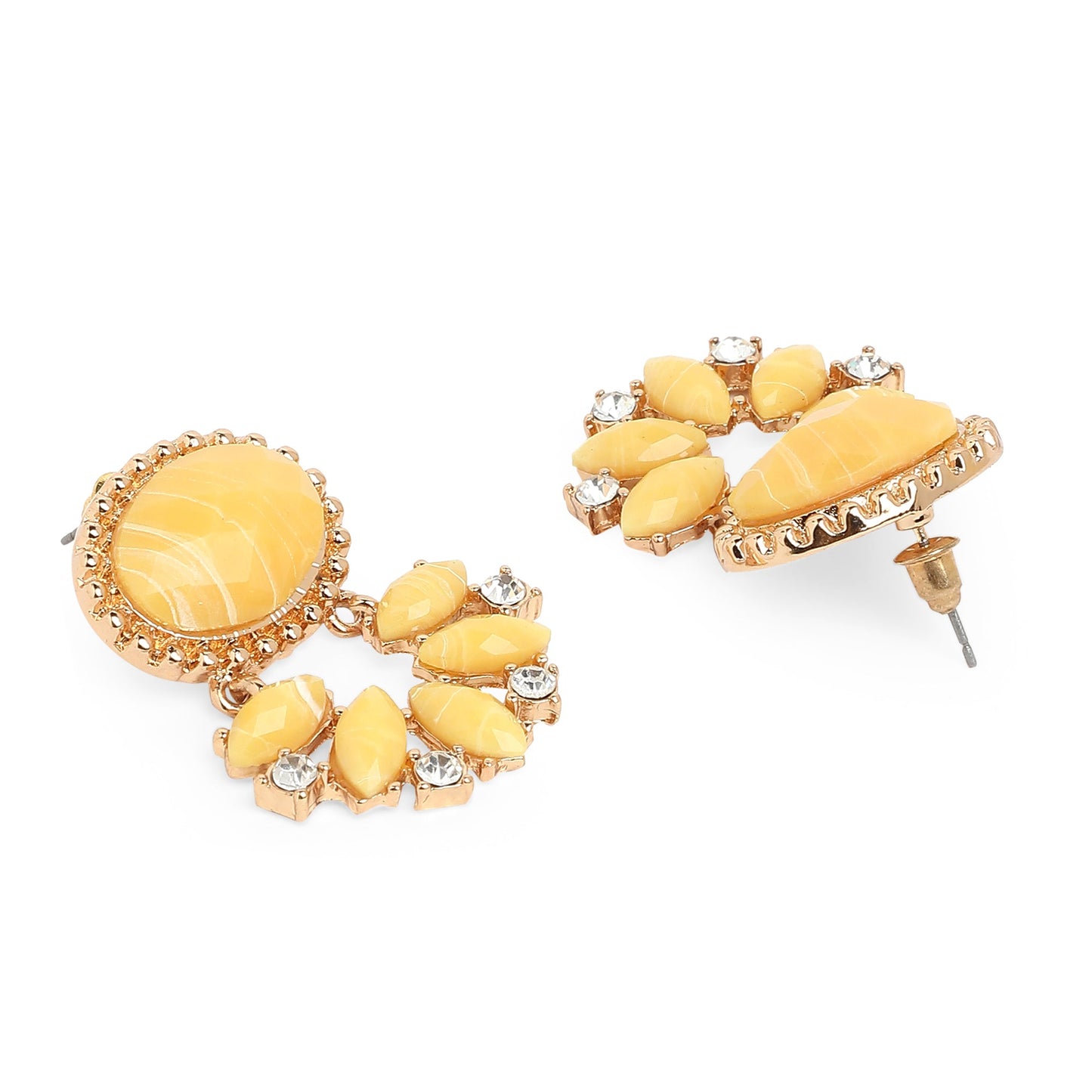 Yellow Short Drop Resin Earring