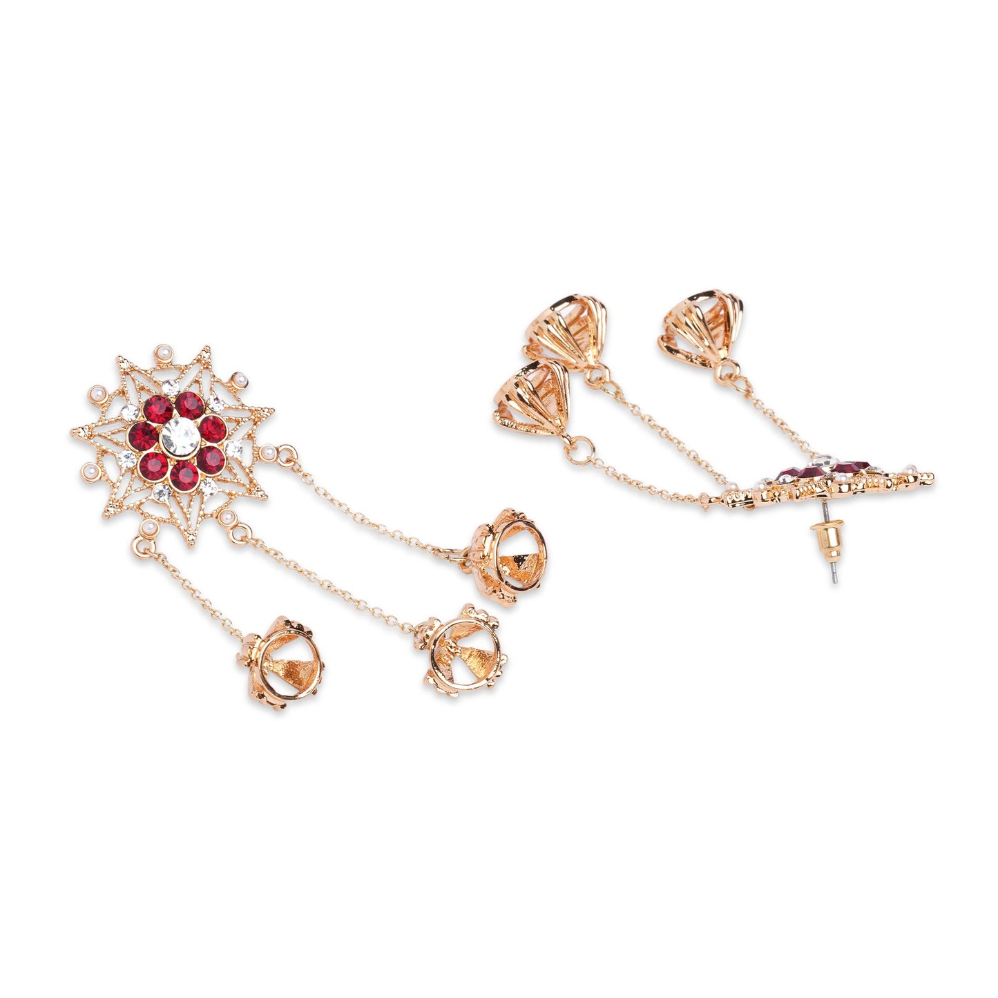 Red Gold Long Jhumkas