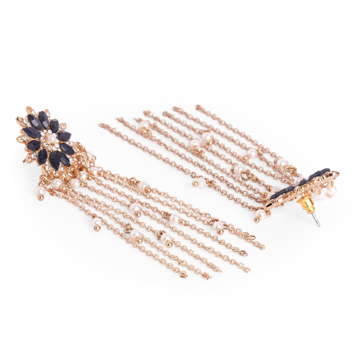 Navy Blue Long Drop Earring