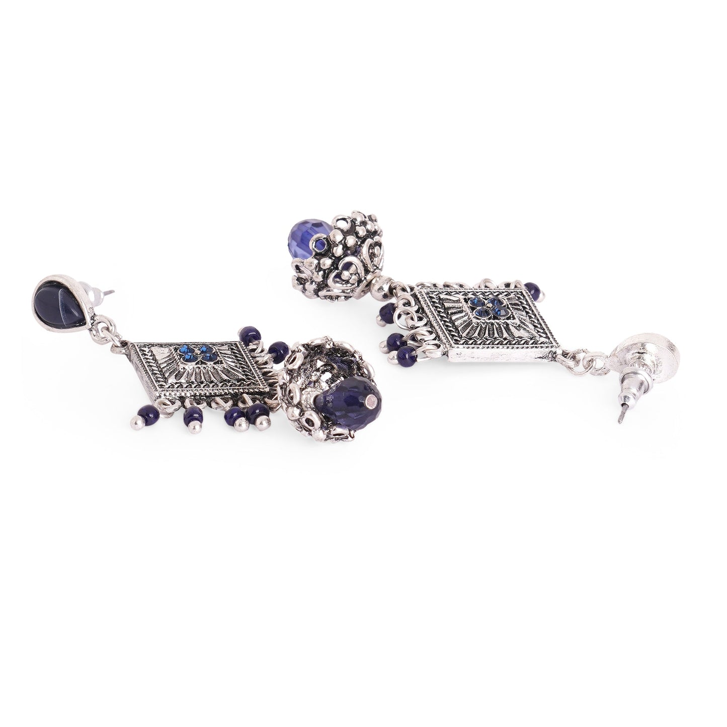 Blue & Silver Dangler Earrings