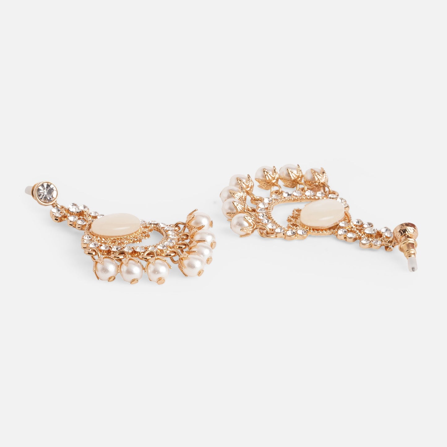 Gold Mother Of Pearl Short Drop Earrings