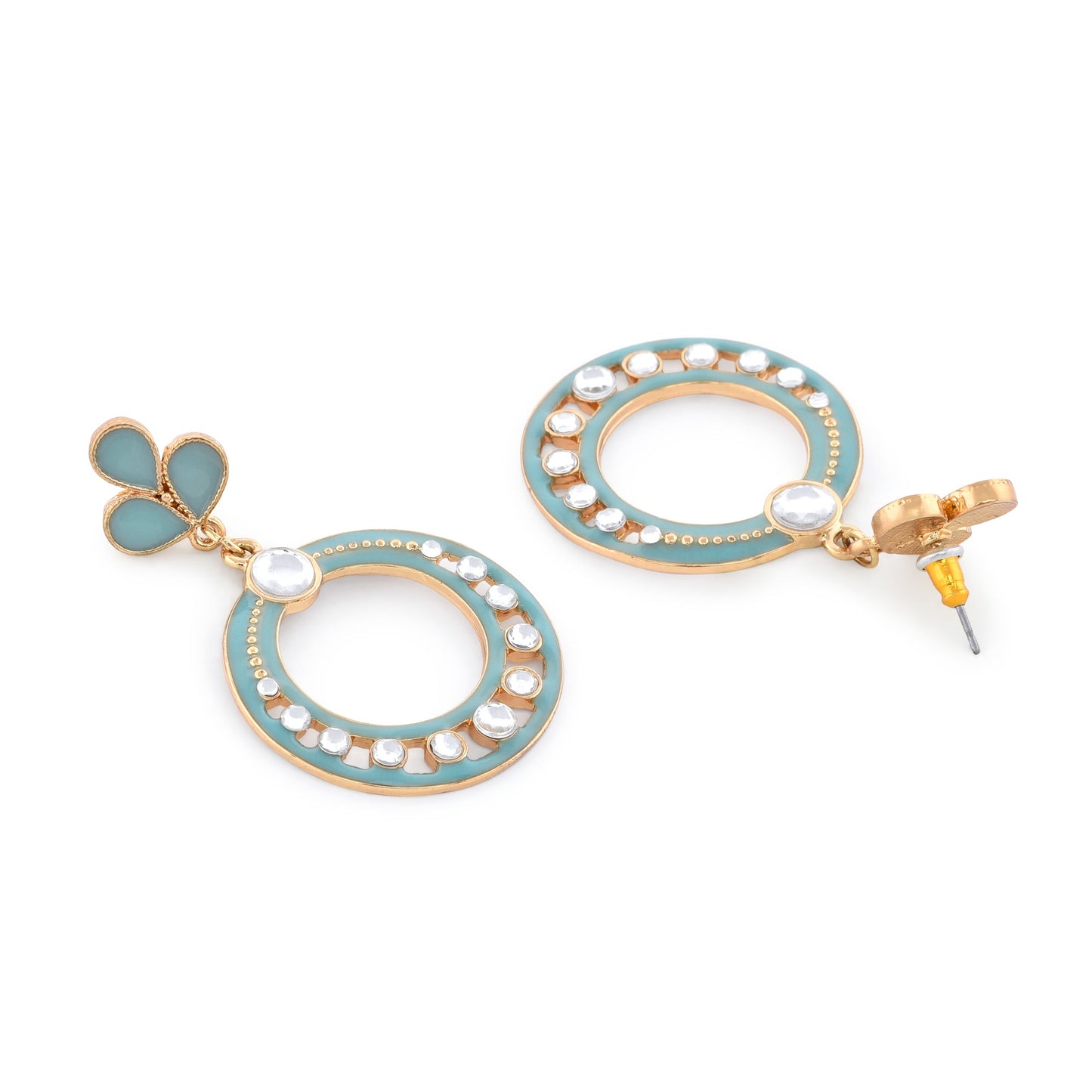 Blue Enamel Long Drop Earrings