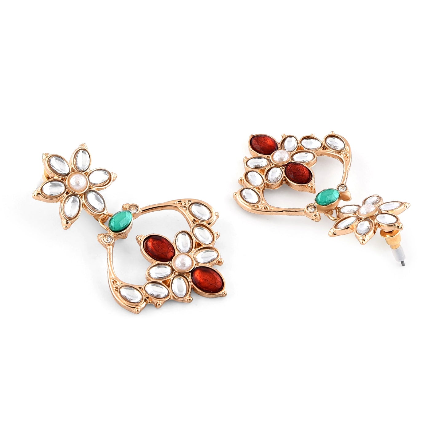 Multi Kundan Gold Plated Earring