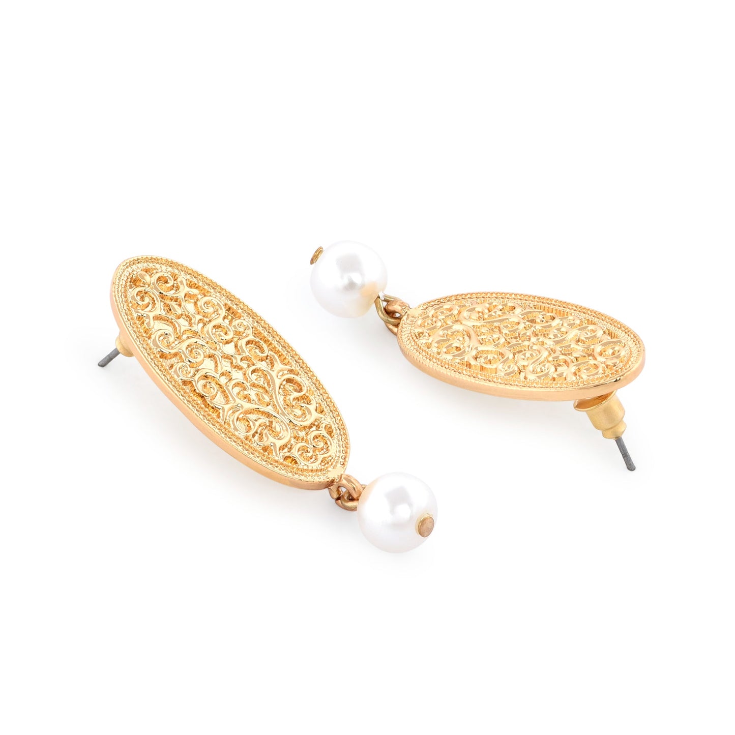 Gold Pearl Drop Earring