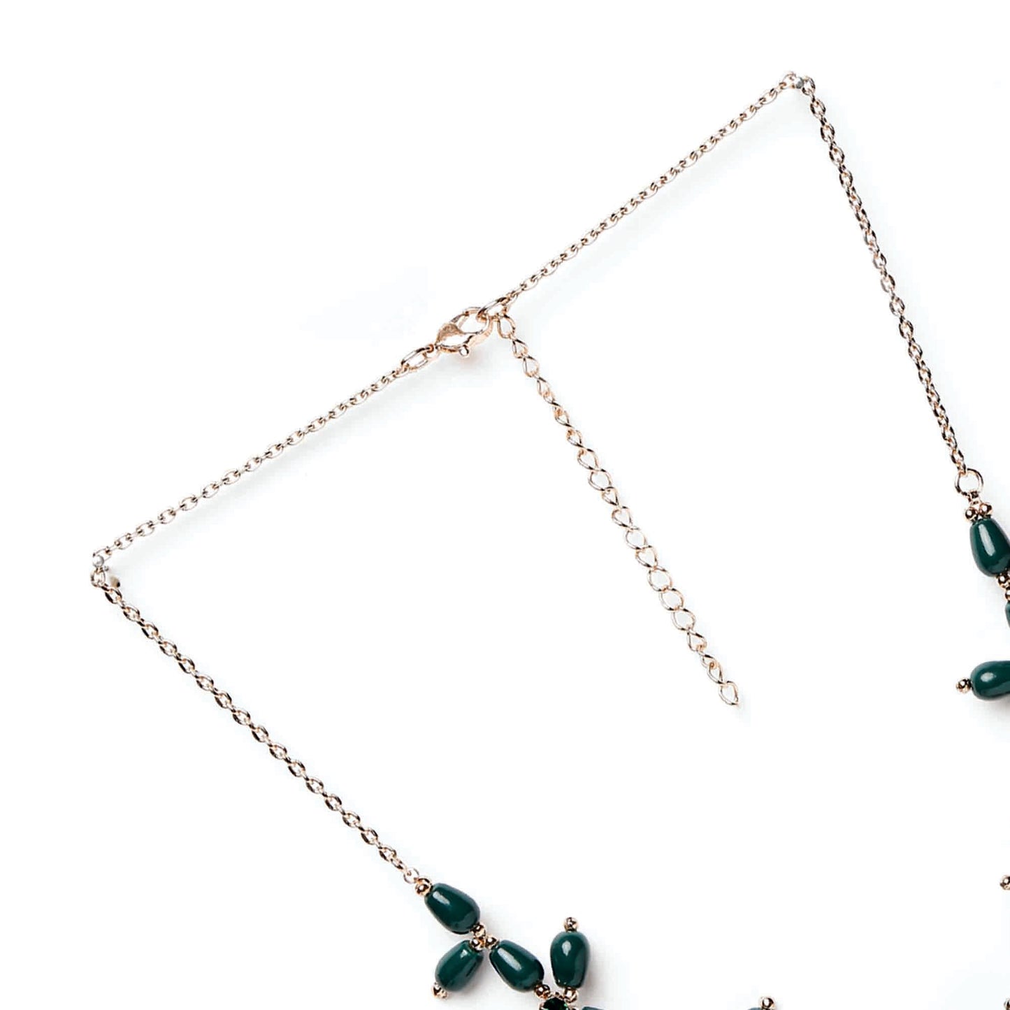 Green Cross Bead Necklace Zinc Necklace