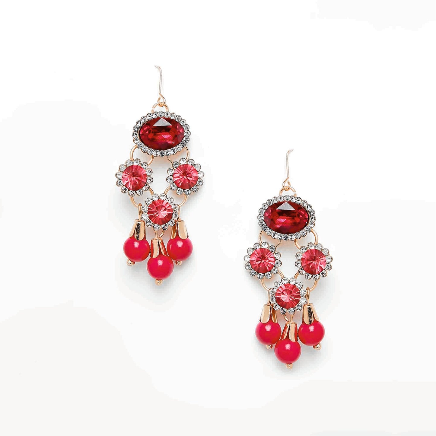 Red Diamante Earring