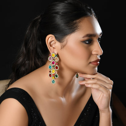 Multicolor Crystal Danglers Earrings
