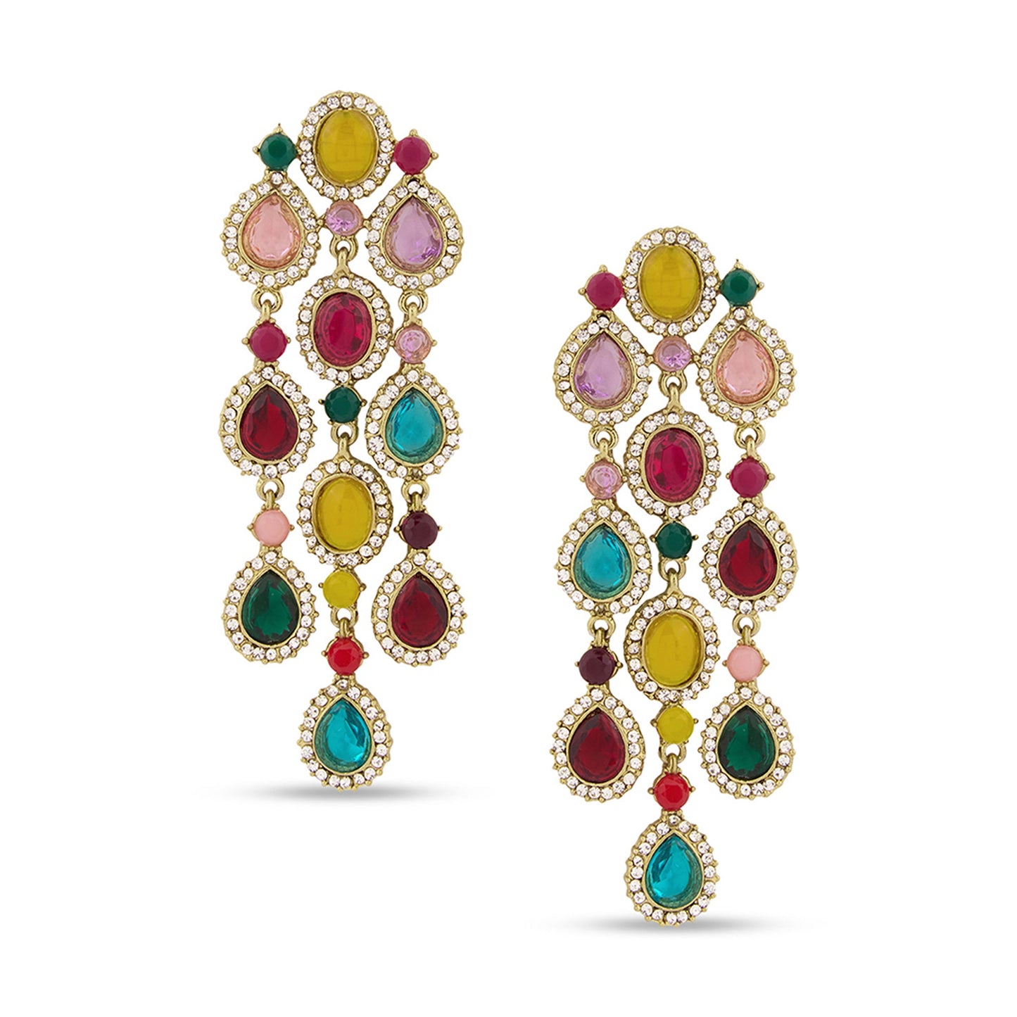 Multicolor Crystal Danglers Earrings