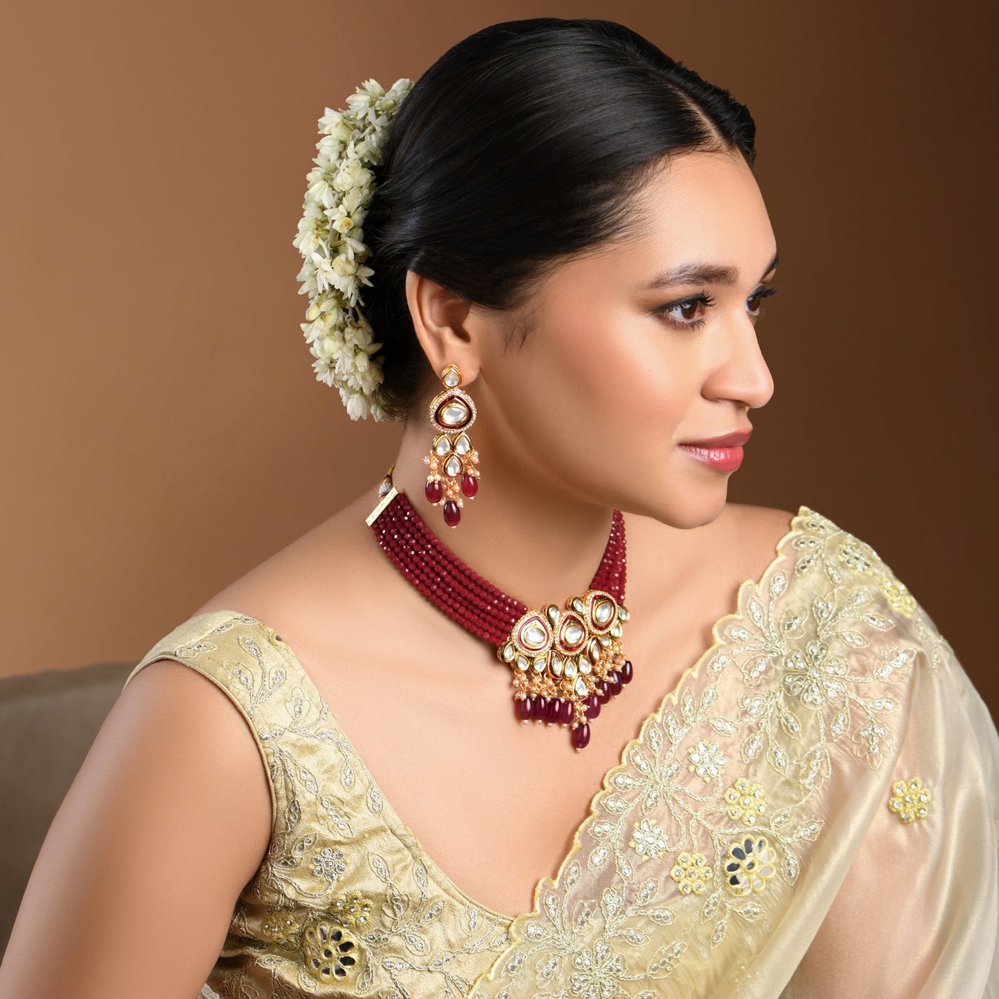 Kundan Beaded Necklace Set