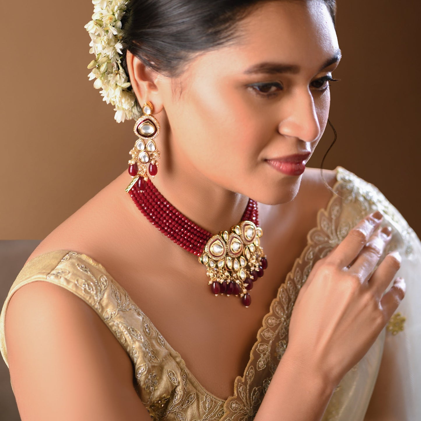 Kundan Beaded Necklace Set