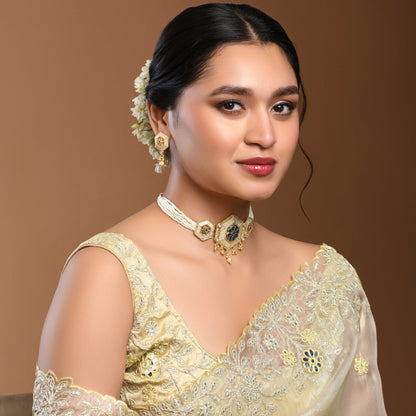 Enameled Pearl Choker Set