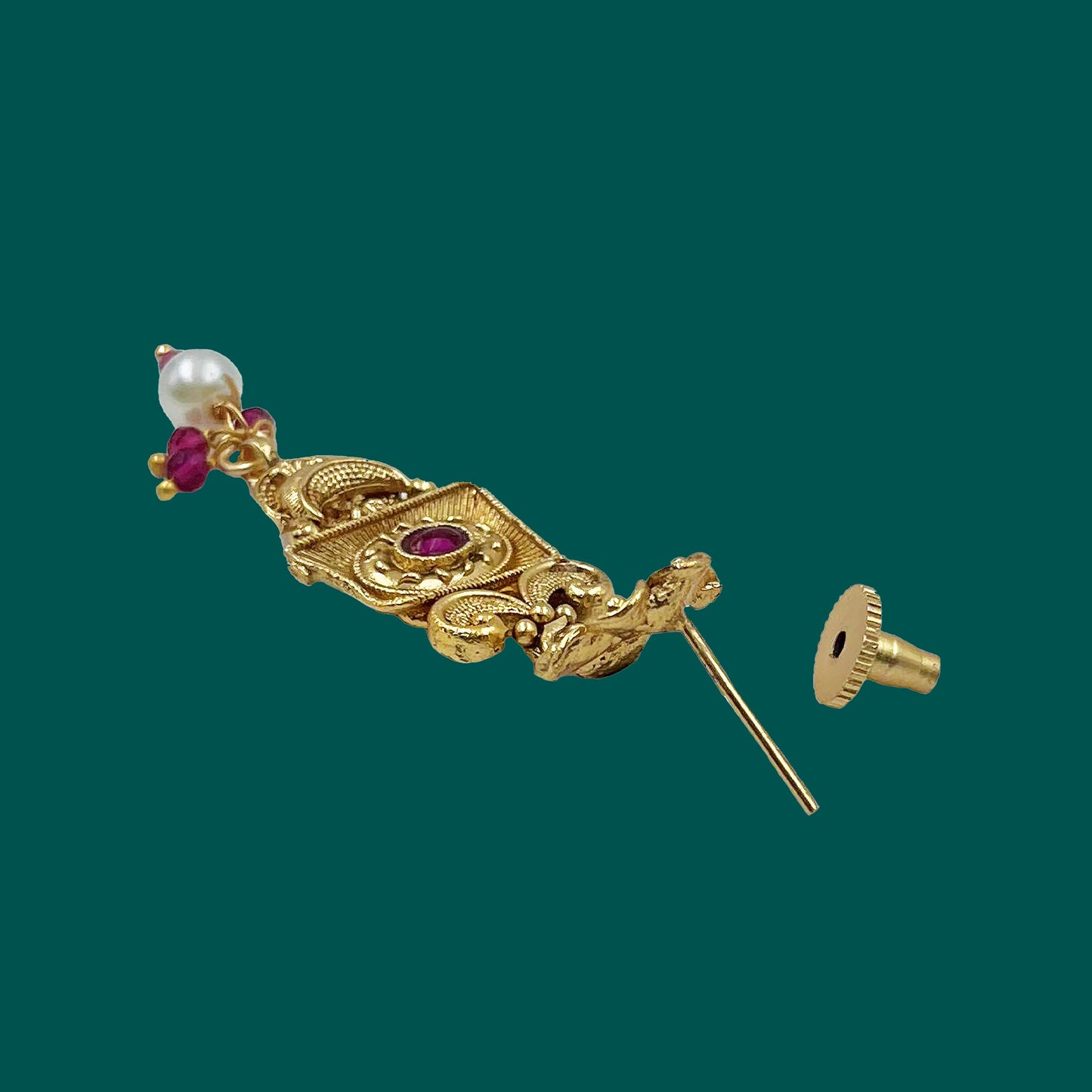 Pink Anti-Tarnish Flower Necklace Set