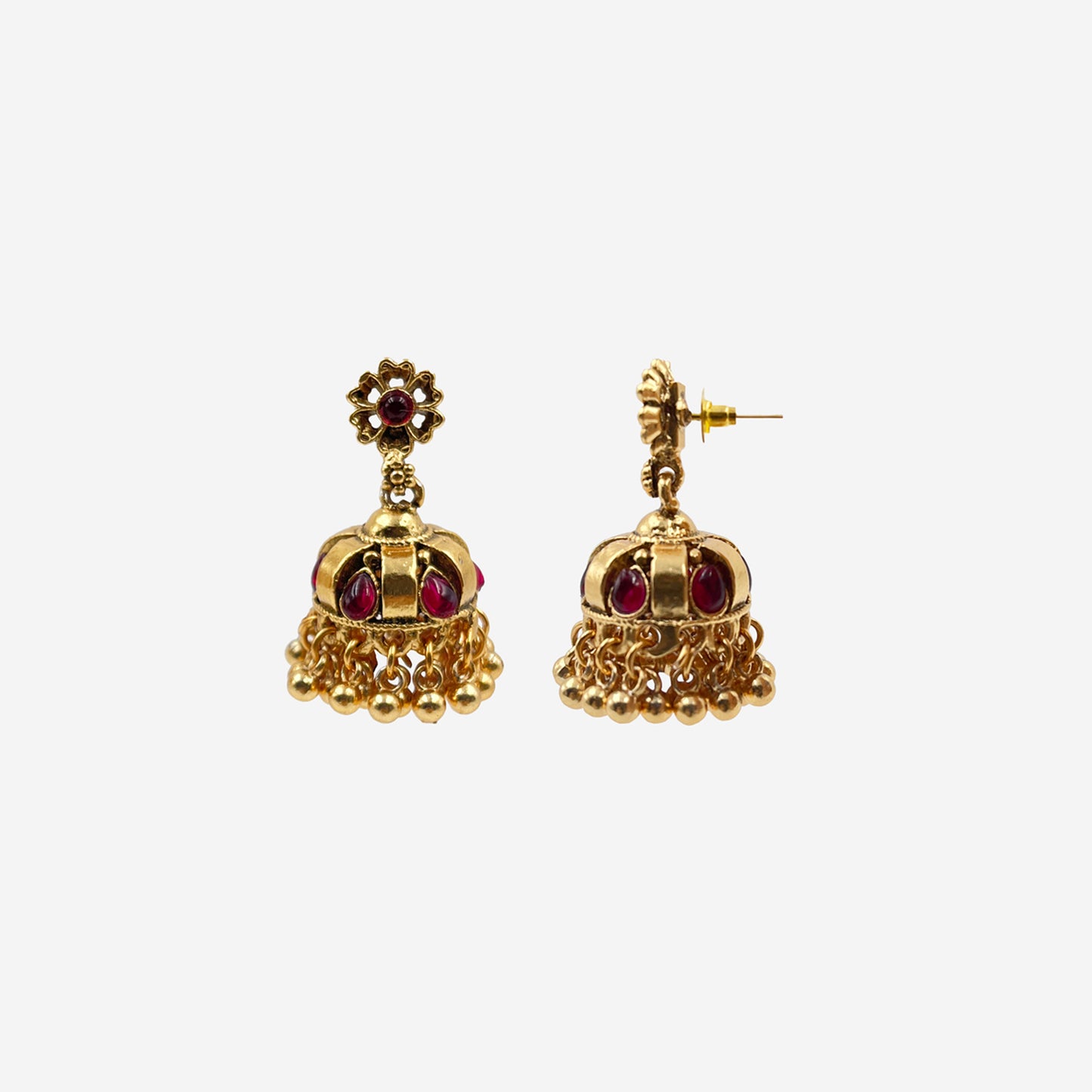 Gold Royal Ruby Temple Necklace Set