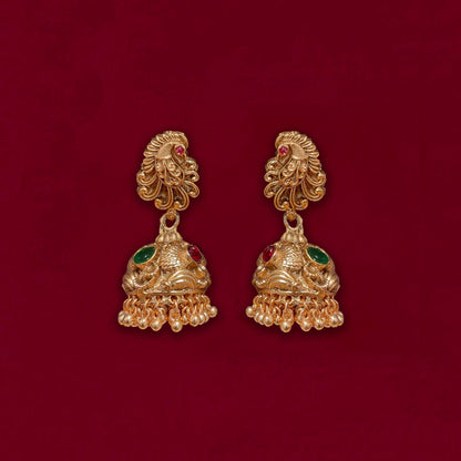 Anti-Tarnish Long Laxmi Temple Set