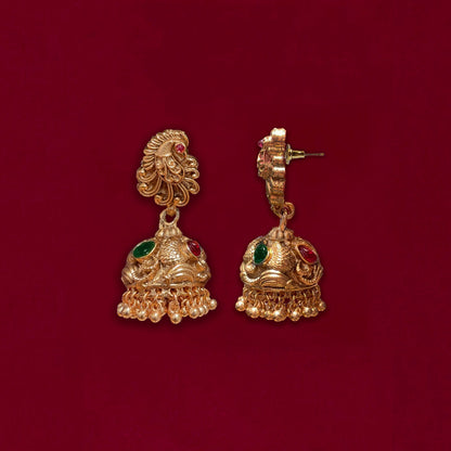 Anti-Tarnish Long Laxmi Temple Set