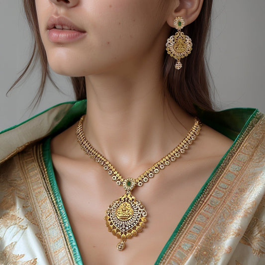Golden Gilded Goddess Necklace Set