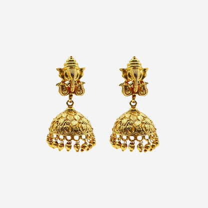 Golden Ganesha Jhumka Earring