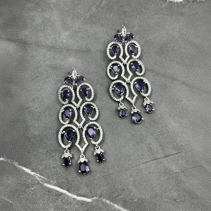 Cubic Zirconia AD Studded Dangler Earrings