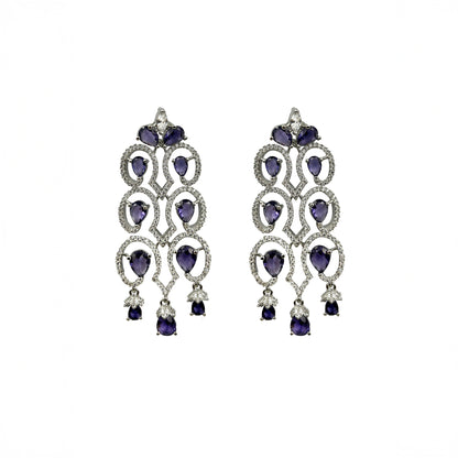 Cubic Zirconia AD Studded Dangler Earrings