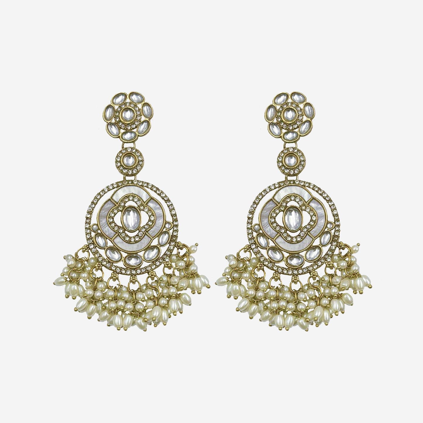 Flower Mother of Pearl Gold Earrings