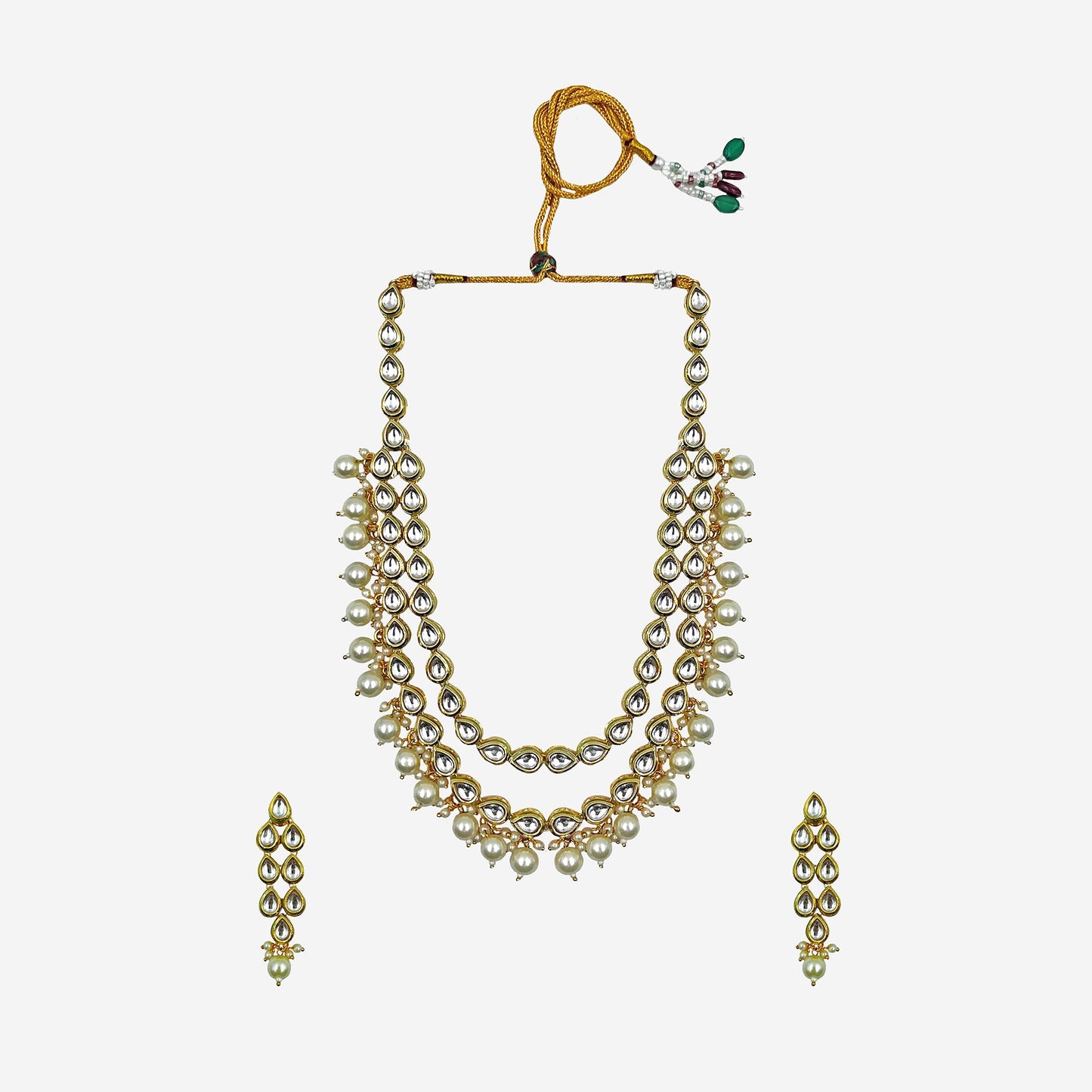Meenakari Kundan Studded Layered Necklace Set