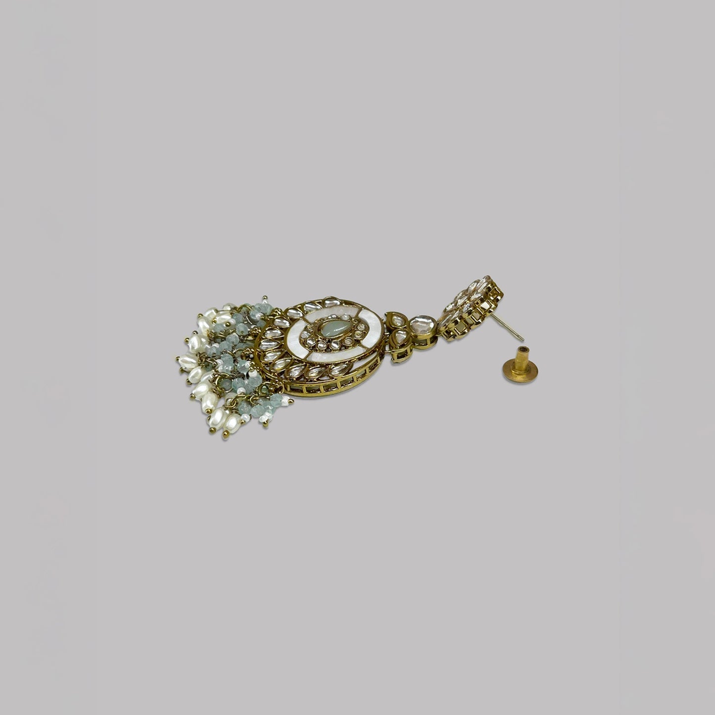 Kundan Studded Flower Mother of Pearl Earrings