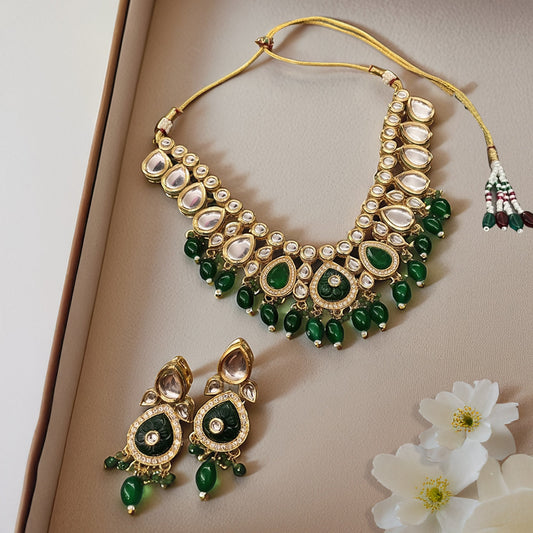 Kundan Meenakari Gold Jewellery Set
