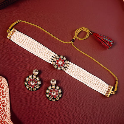 Kundan Pearl Choker Set