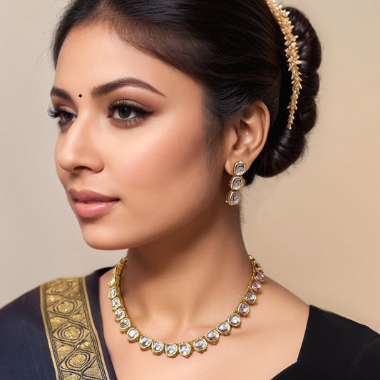 Kundan Meenakari Gold Jewellery set